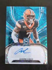 🏈2021 Spectra Football Andre Cisco 243 RC auto Neon Blue Prizm /50 autograph NM