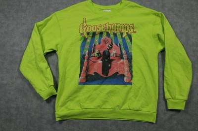 Goosebumps Sweatshirt Mens Medium Green Crewneck Slappy Graphic Horror RL Stine