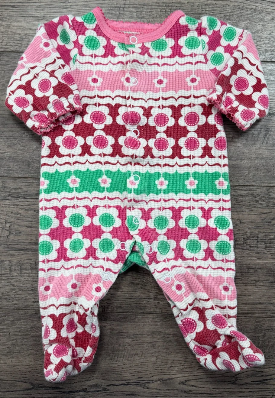 Baby Girl Clothes Circo 3 Month Pink Flower Footed Outfit