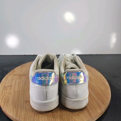 6Youth Fit 7.5 Women's Adidas Grand Court 011099 White Iridescent Leather Shoes - Bild 5 von 12