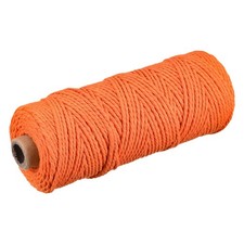 Cotton Braided Rope Cable Rope Orange 100m/109 Yards 2mm Diameter