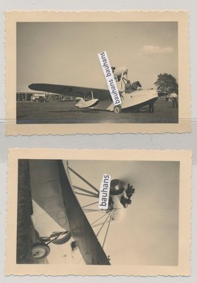 2 x Foto Böblingen Flugplatz  Flugzeug Dornier Do 12 Libelle  D-INEZ (3233n)