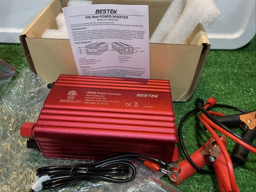 BESTEK 500W Inversor de Potencia 12V a 110V Convertidor con Abrazadera de Batería de Coimán Nuevo en Caja - Imagen 4 de 14