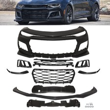 Front Bumper Kit Fit For 2019-2023 Chevy Camaro Unpainted Zl1 Style Conversion Front Bumper Kit Fit For 2019-2023 Chevy Camaro Unpainted Zl1 Style Conversion