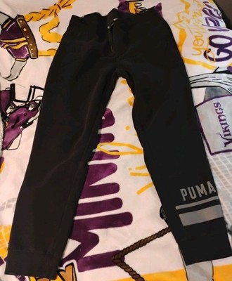 Men's Black Large Puma Sweat Pants