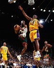 Gary Payton Supersonics UnSigned Hardwood Classic Layup vs Shaquille ONeal Photo