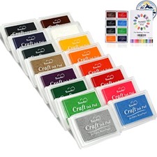 Washable Finger Paint Ink Pads 16 Colors for Rubber Stamps Scrapbooking