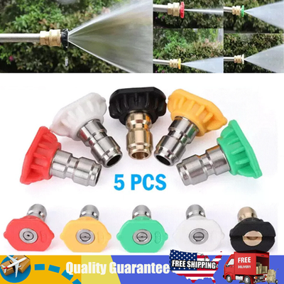 #ad 5x Set Pressure Washer Spray Tips Nozzles High Power Kit Quick Connect 1 4quot; Set $4.50