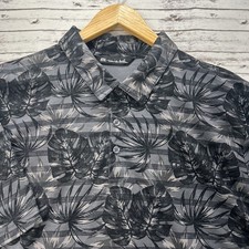Travis Mathew Golf Polo Shirt Performance Floral Men's 2XL Tropical Gray Black