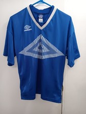 Vintage 90's Umbro Soccer Jersey Adult Small Blue #7 Made In USA