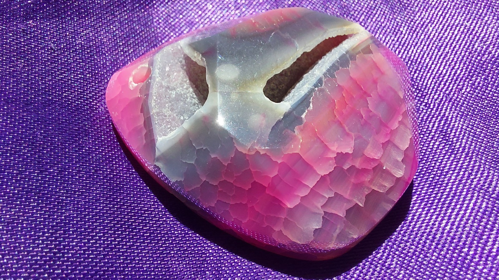 Pendentif géode agate rose véritable, cadeau idéal pour femme