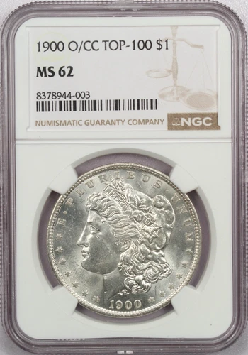1900 O/CC Top 100 Morgan Silver Dollar $1, NGC MS62, Uncirculated BU