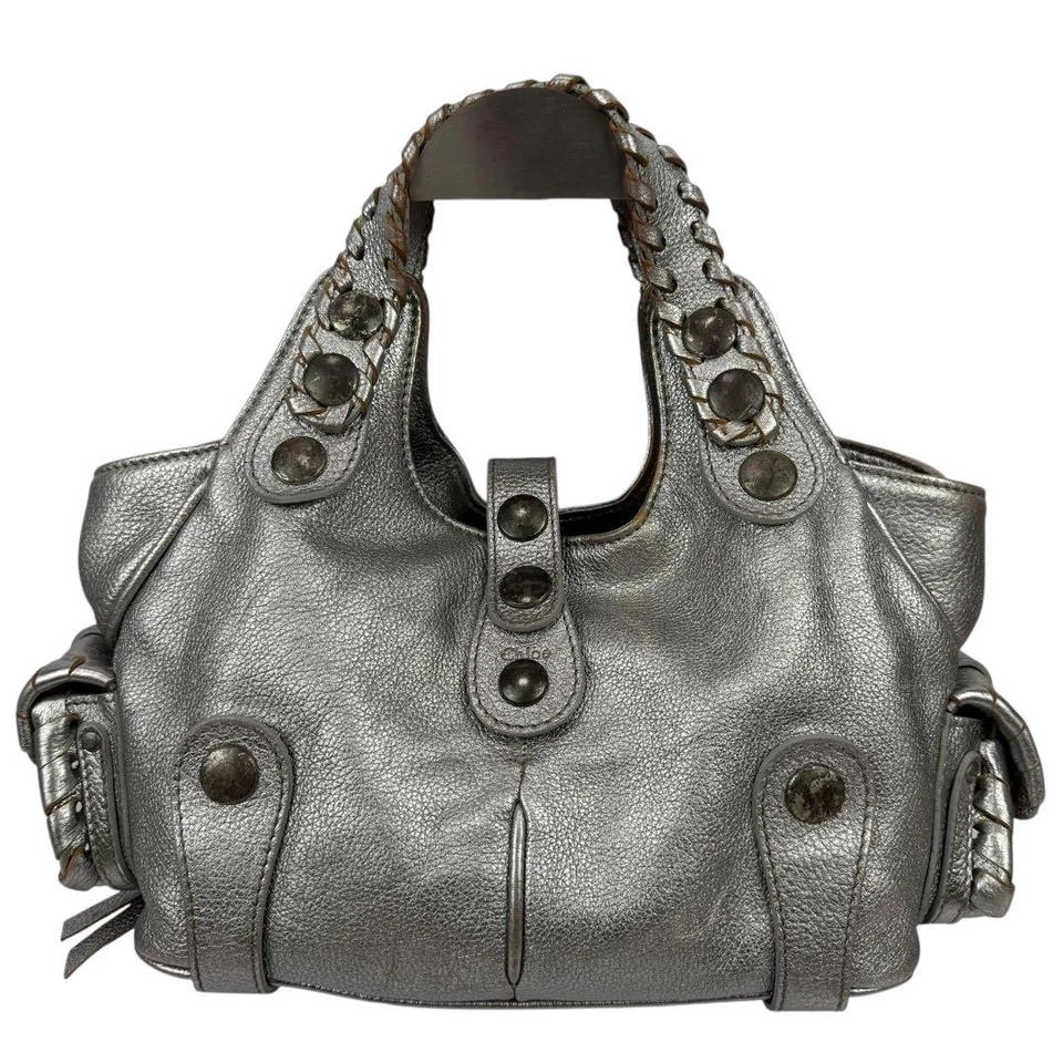 Bolso de Mano Chloe Silverado Bolso de Hombro Bolso de Hombro Cuero Plateado De Colección Foto 3 de 4