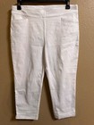 CHICO'S CROP PANTS CHICO'S SZ 2 (12) WHITE STRETCH TAPERED LEG PULL ON — photo 1