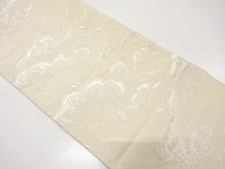 7629752: JAPANESE KIMONO / ANTIQUE FUKURO OBI / SILK / WOVEN ROUGH WAVE