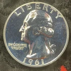 Proof UNC 1961 Washington Quarter 25C Silver