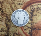 1912 D  Barber Half Dollar 90% Silver  coin    TP-0689