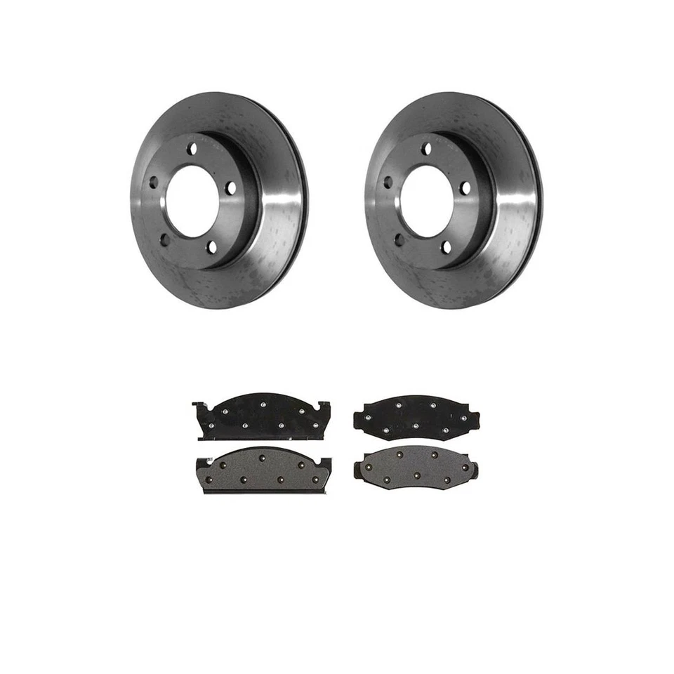 Rotores de freno delanteros + pastillas de freno metálicas y herrajes para Jeep CJ5 1981 Foto 4 de 4