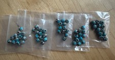 5 dozens cloisonne beads, 4 mm blue, green, white and gold