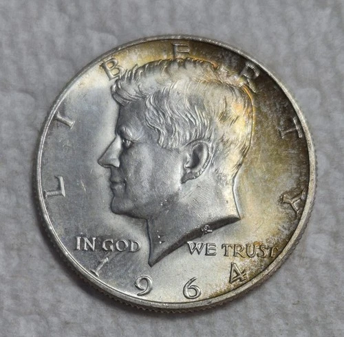 1964 D Kennedy 1/2 Dollar. Estimated Uncirculated Mint State 65 Toned. A0278