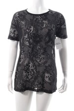DEFEND T-shirt Donna Camicia Taglia IT 38 nero stile casual