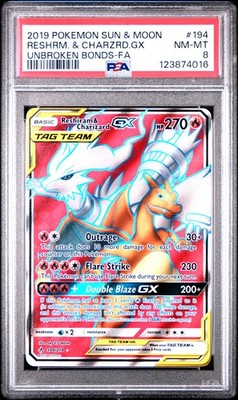 Reshiram & Charizard GX (Full Art) 194/214 Sm-Unbroken Bonds Holo