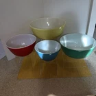4pc Vintage Pyrex Primary Colors Nesting Mixing Bowls-401/402/403/404 USA