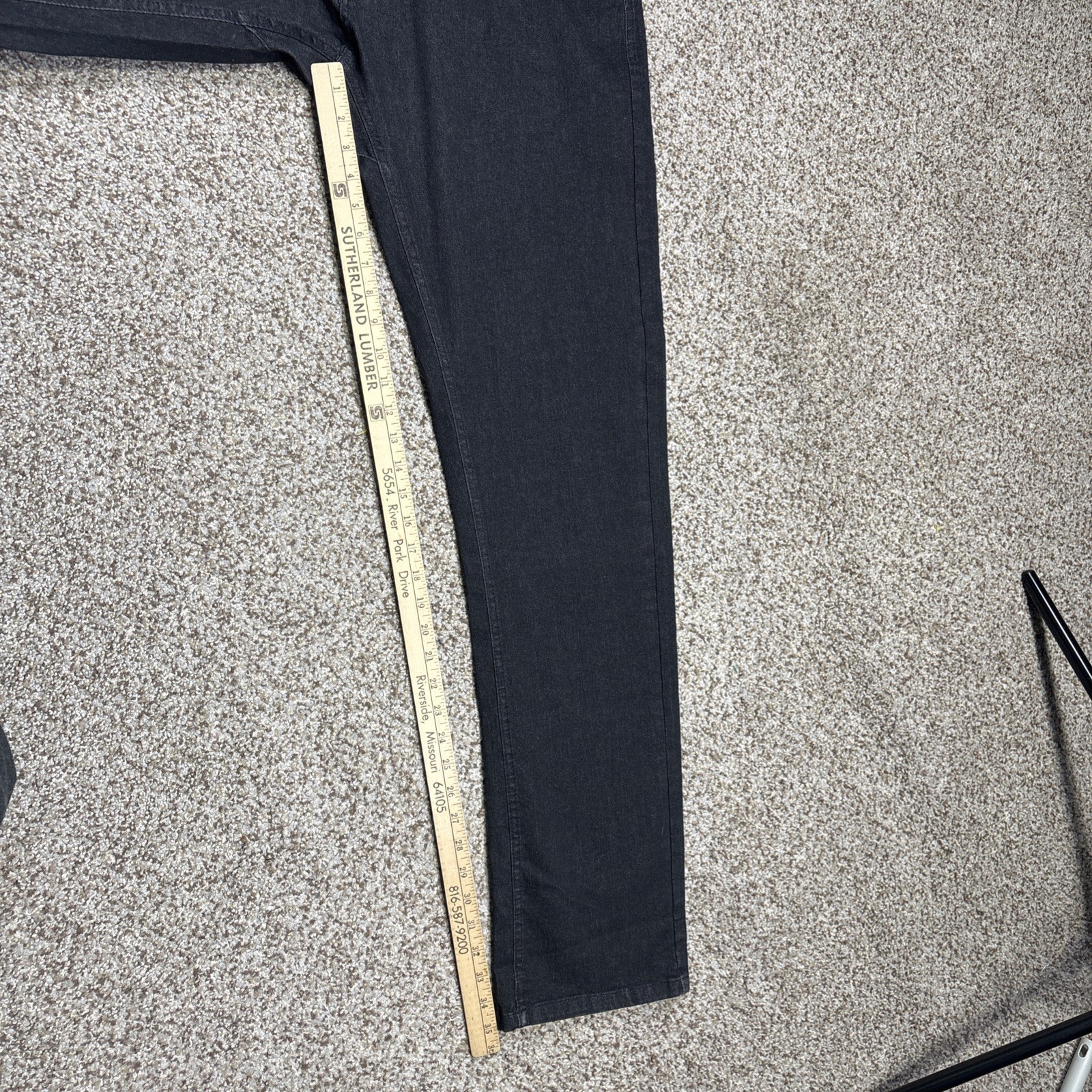 BARBELL Apparel Men's 36 Fits 37 X 35 Stretch Jeans Boot Cut Athletic Fit Black - View 10