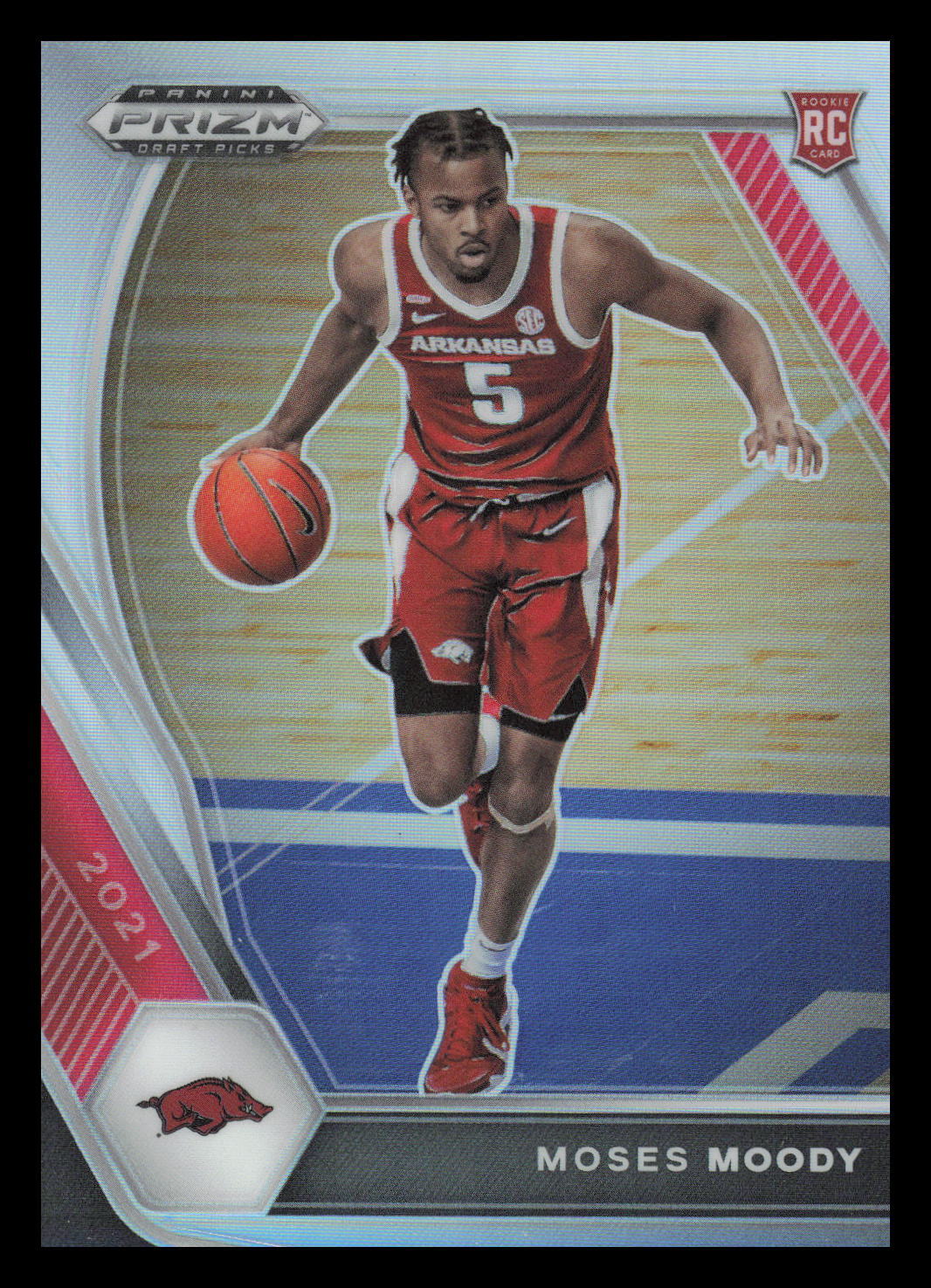 2021 Panini Prizm Draft Picks #11 Silver Moses Moody Arkansas Razorbacks Rookie