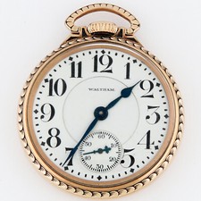 Waltham Crescent St. 1908 21j 16s OF GF Railroad Locomotive Engine Pocket Watch