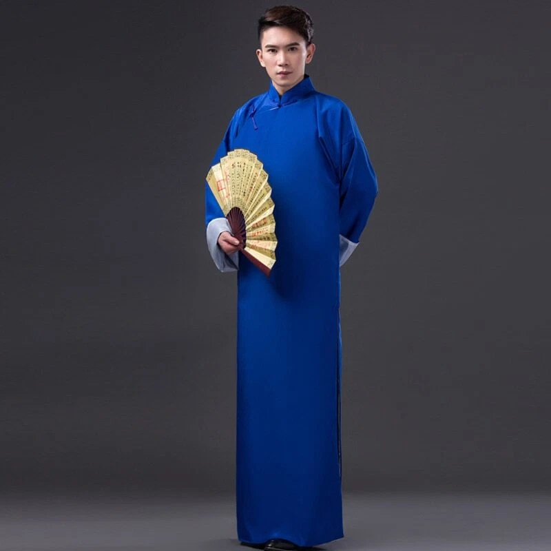 Vestido Hanfu Disfraz Cosplay Chino Tradicional Disfraz Hombres Bata Antigua Larga Foto 3 de 4