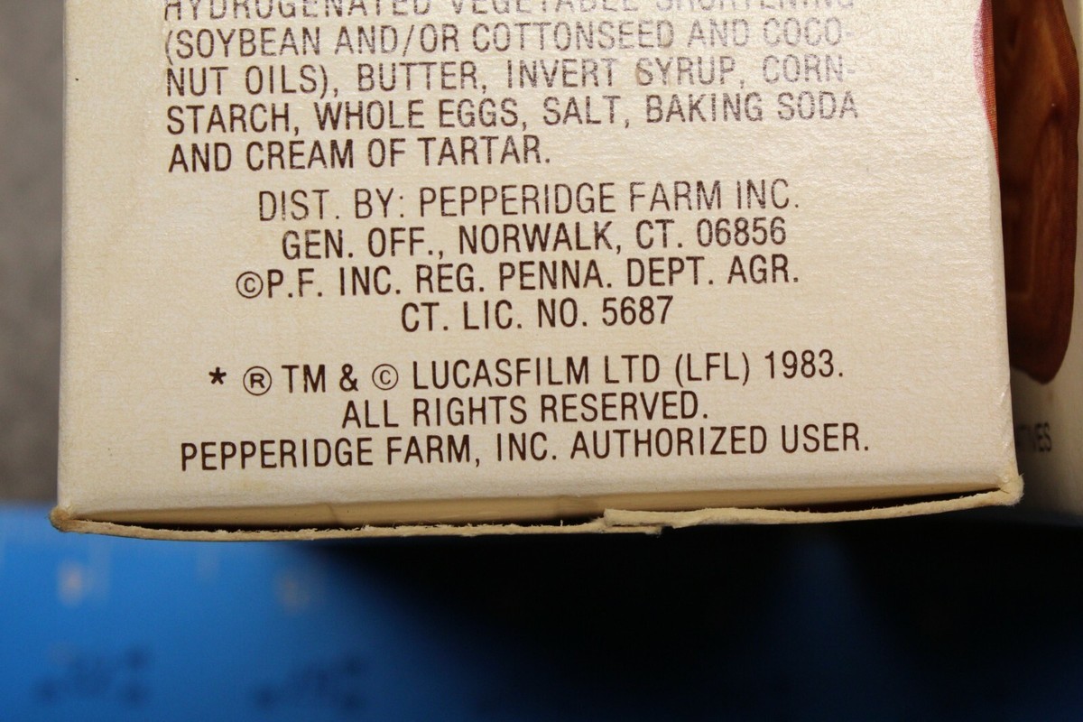 Pepperidge Farm STAR WARS クッキー 空箱 3種セット VINTAGE 1983 Star Wars PEPPERIDGE FARM COOKIE BOX (VANILLA