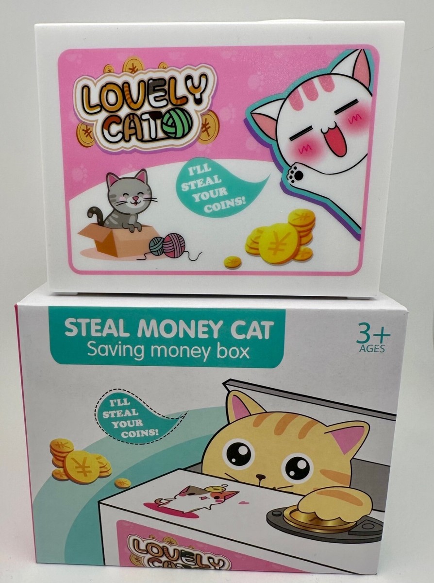 Lovely Cat Mischief Coin Stealing Musical Bank. US Seller Free