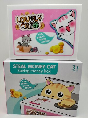 Lovely Cat Mischief Coin Stealing Musical Bank. US Seller Free