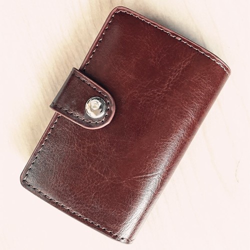 Credit Card Holder Leather Wallet RFID Blocking Pop Up Slim Aluminum Card Case - Picture 12 of 12