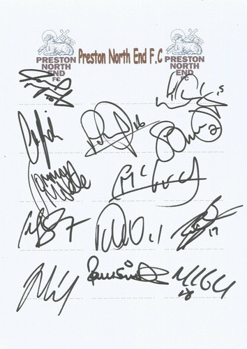 PRESTON NORTH END F.C SIGNED 2006/2007 A4 (12x8) TEAMSHEETx13+COA *NUGENT*HILL* - 第 1/1 張圖片