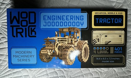 Wood Trick Tractor Wooden 3d Model Kit Puzzle Modern Machinery Series 401pc Gift