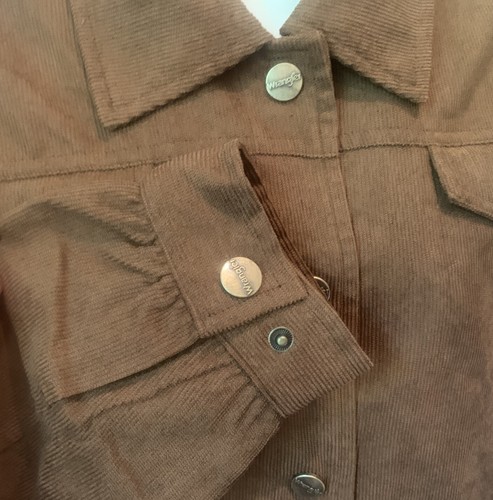 NEW Wrangler Corduroy Cropped Shirt Jacket Women's Size Medium Brown western - Picture 3 of 6