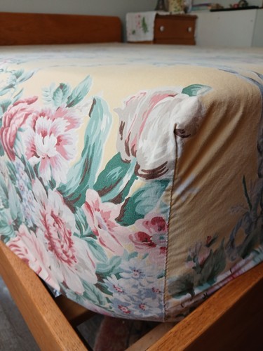 Ralph Lauren Evelyn-Queen Size Flat & Fitted Sheets-1990's Cotton-Good Elastic - Picture 12 of 15