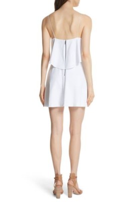 Women's Alice + Olivia Kipp Layered Ruffle Short Dress, Size 4 - White