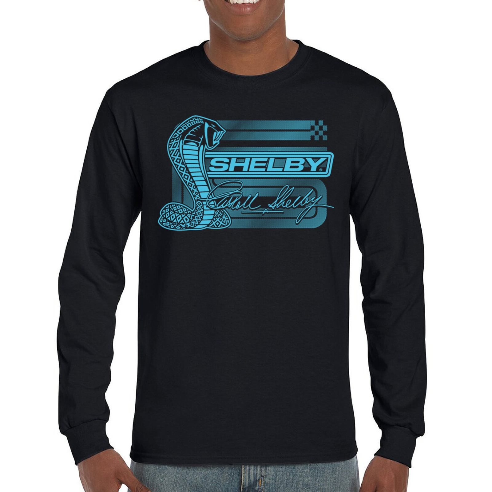 ALTRA T shirt logo Aqua Shelby Cobra manica lunga Mustang GT500 GT350 alimentata da Ford