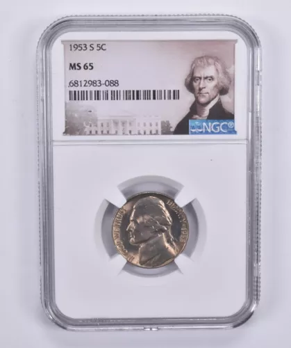 1953-S Jefferson Nickel MS65 NGC Special Label