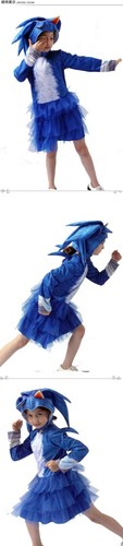 SONIC The Hedgehog Cosplay Costume Kids Jumpsuit Hat Dress Halloween Party AU - Picture 5 of 11