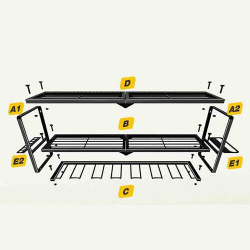 Großer Elektrowerkzeug Organizer Wandhalterung 4 Schichten Schwerlast Metall Bohrer Regal Halter - Bild 15 von 21