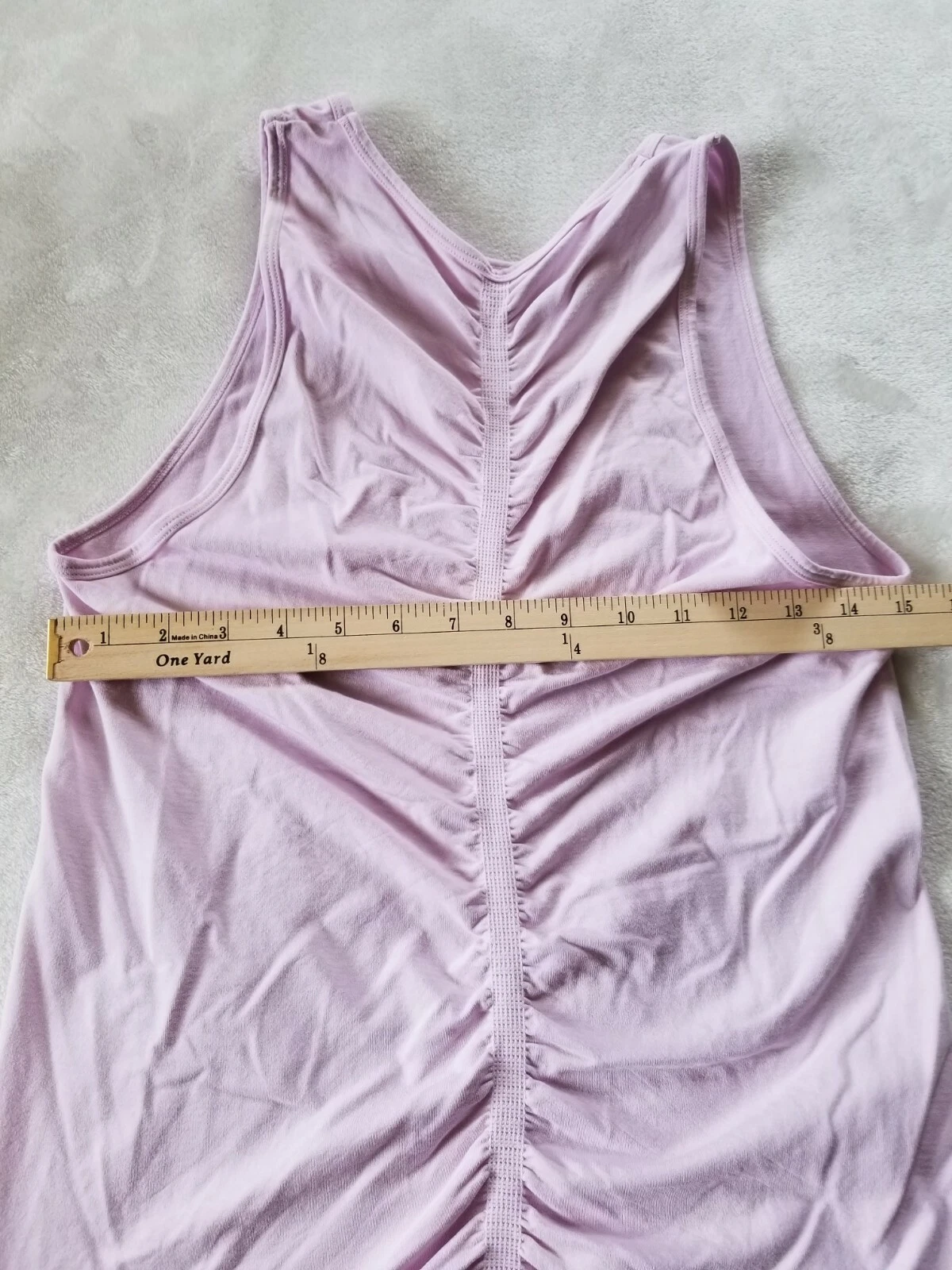 fabletics light ruched back seamless fitted athletic tank-top