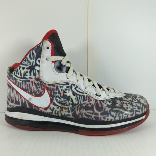 Nike LeBron 8 Graffiti Sneakers Men’s Size US 9 Black White Red VIII DD8306-001 - Picture 9 of 13