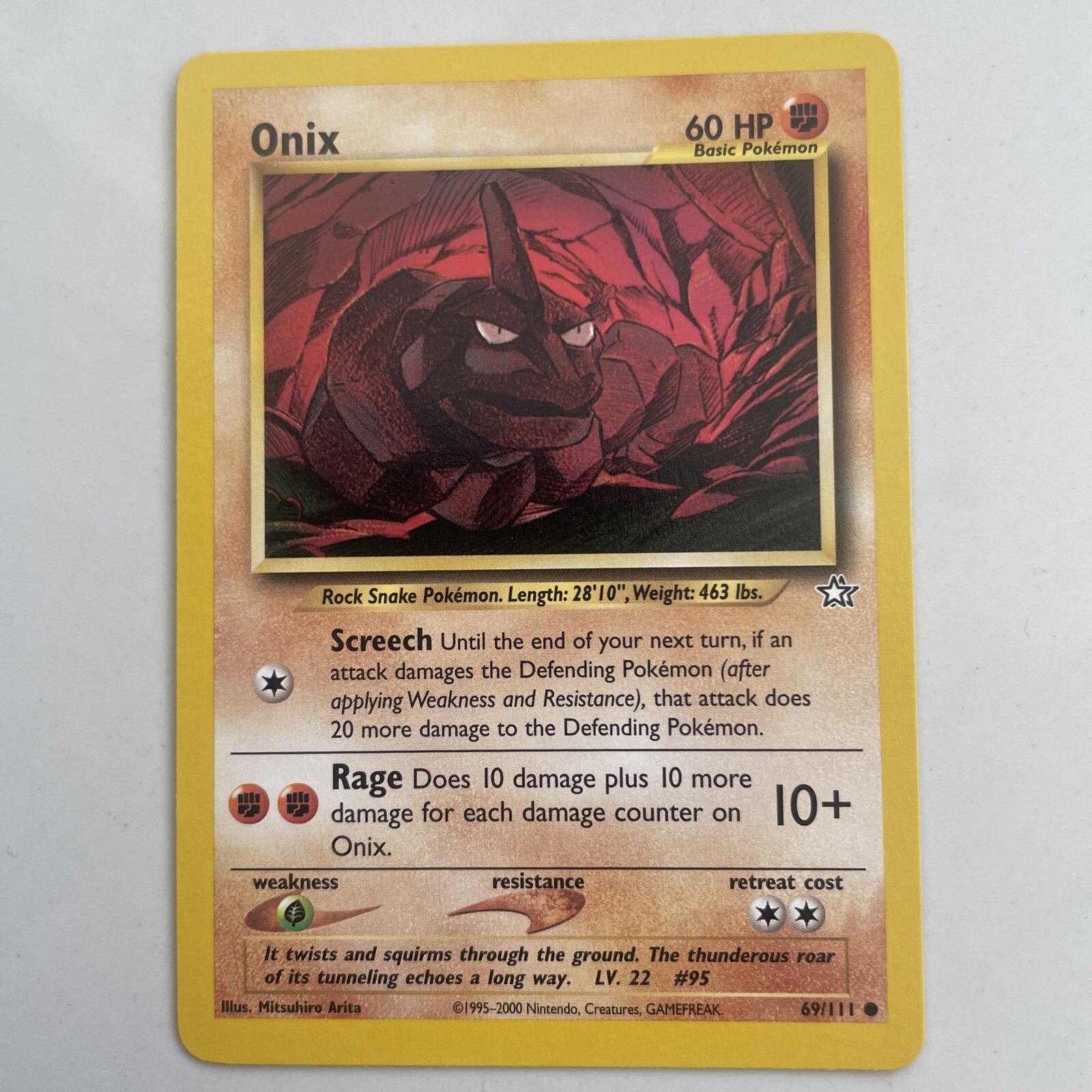 Pokemon TCG Onix 69/111 Neo Genesis Common Near Mint