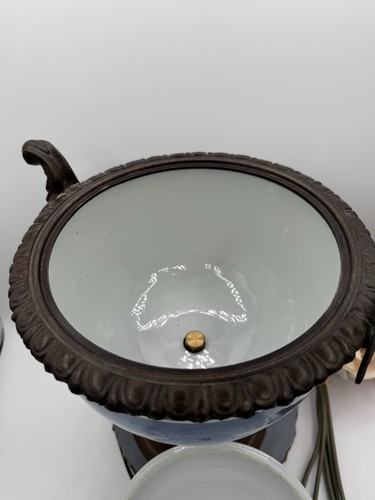 Maitland Smith Blue & White Porcelain Brass Bronze Compote Centerpiece Bowl RARE - 第 8/14 張圖片