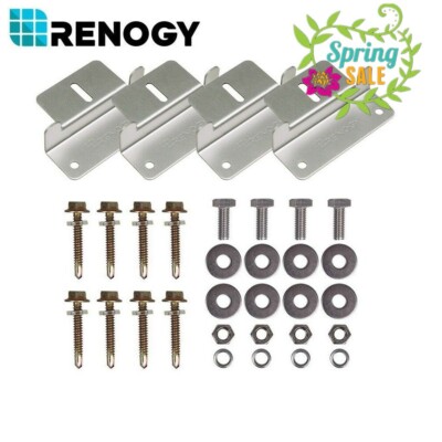 Renogy Solar Panel Mounting Z Brackets for RVs, Trailers, Boats, Yachts, Wall