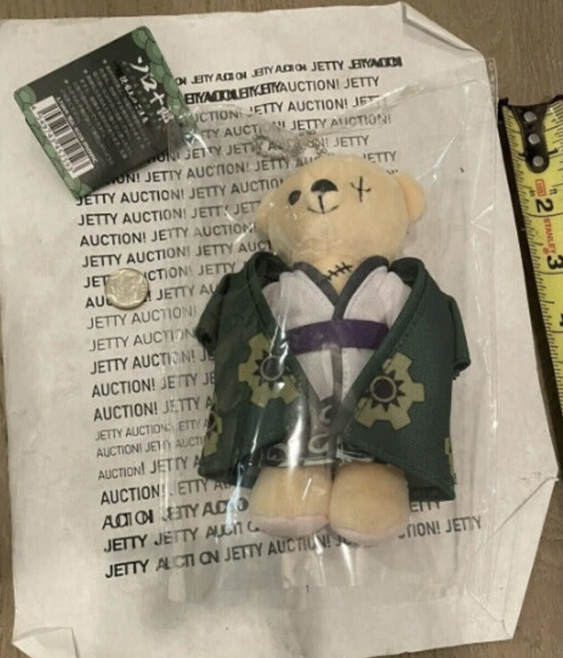 One Piece Movic Bear Figure Charm Zoro Wano Samurai Zolo Plush